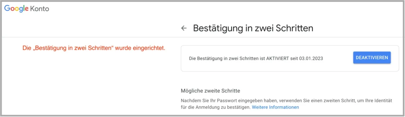 02 SMTP gmail Schritt 2